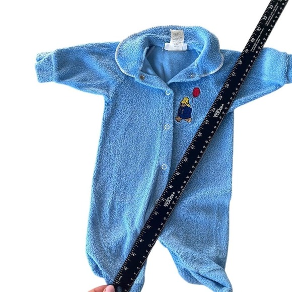 Vintage Paddington Bear Newborn Blue Footed Sleeper Pajamas Retro Kidcore Y2K - Picture 7 of 11